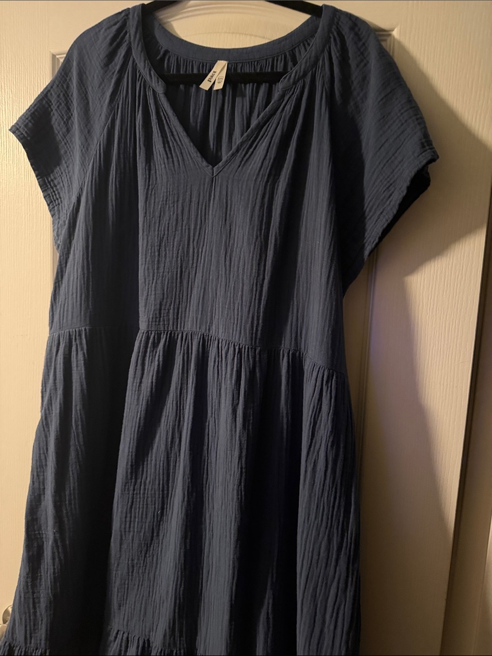 Pact | Navy V-Neck Tiered Midi Dress